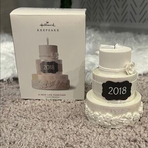 Hallmark Keepsake 2018 White and Cream Wedding Cake Ornament